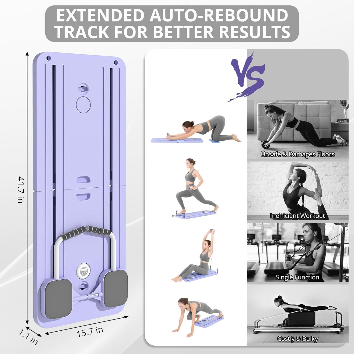 BAYMATE Pilates-Reformer Pilates Trainer, Push-Up-Bauchmuskel-Roller, (6-tlg., mit Timer, 6-in-1, mit kostenlosen Geschenk 1 Paar Socken), multifunktionales Bauchmuskelbrett für Zuhause und im Fitnessstudio