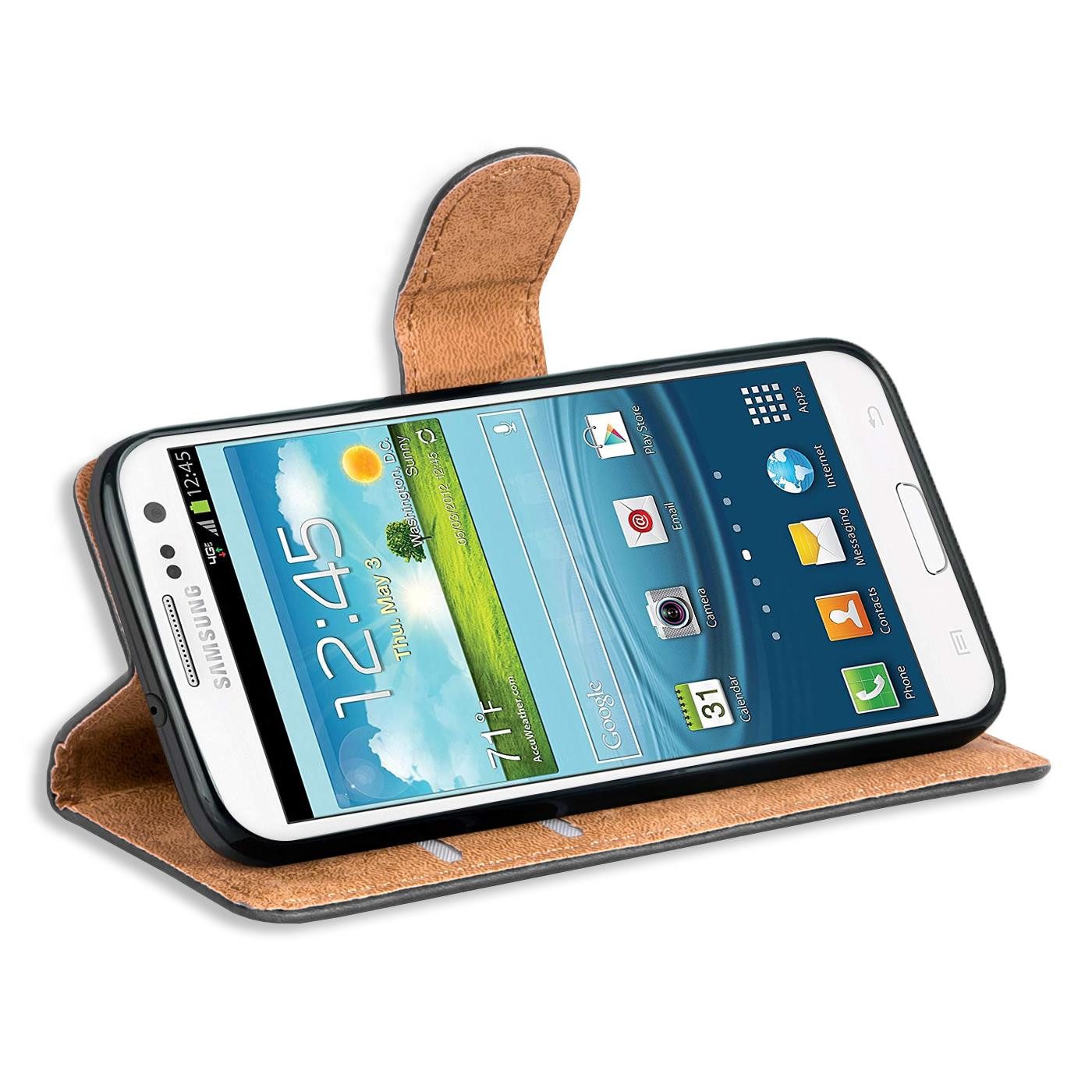 CoolGadget Handyhülle Wallet Klapp Tasche Book Case für Samsung Galaxy S3 / S3 Neo 4,8 Zoll, Hülle Klapphülle Flip Cover Etui Schutzhülle