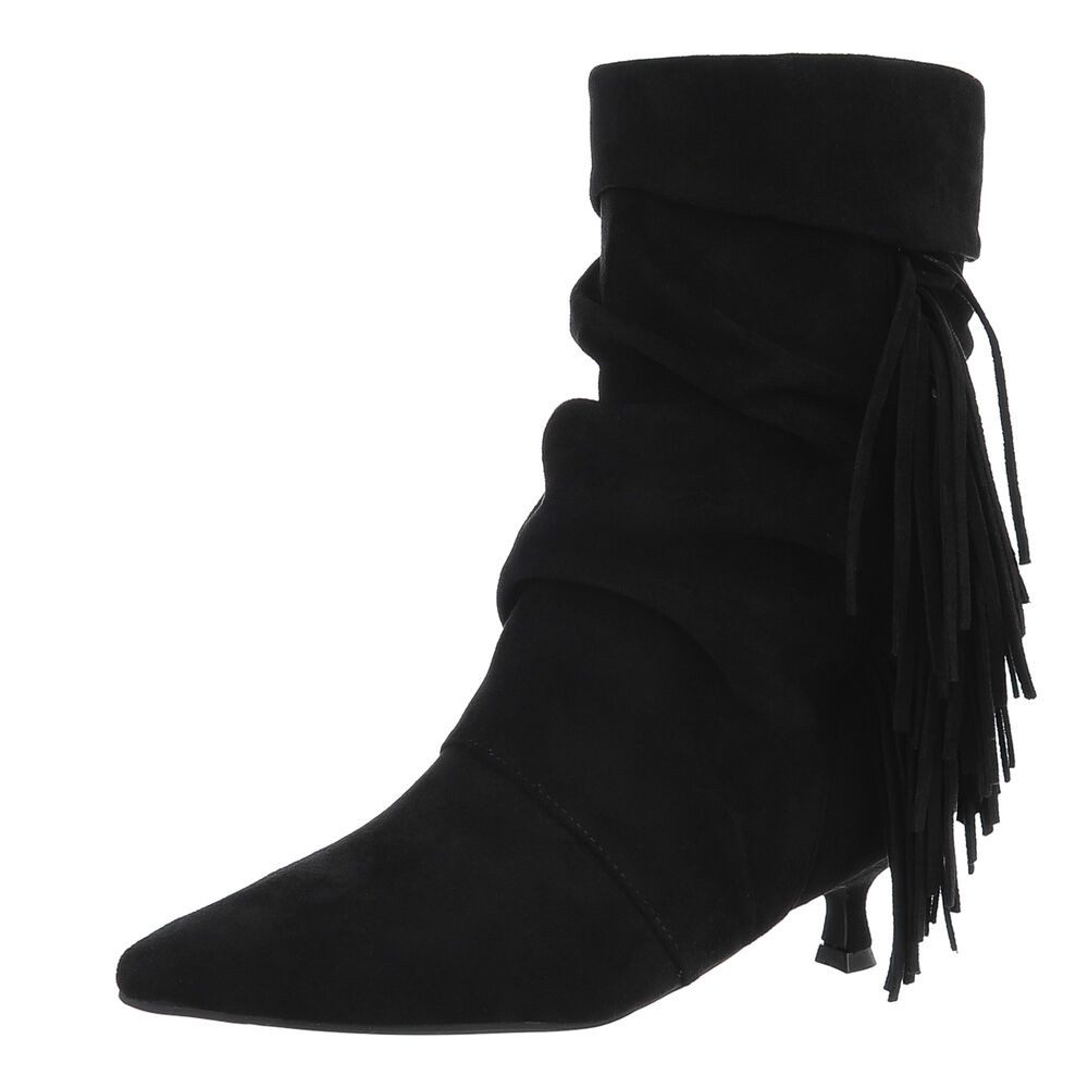 Ital-Design Eleganter Stiefel mit Fransendetails für Damen Stiefelette (904 günstig online kaufen