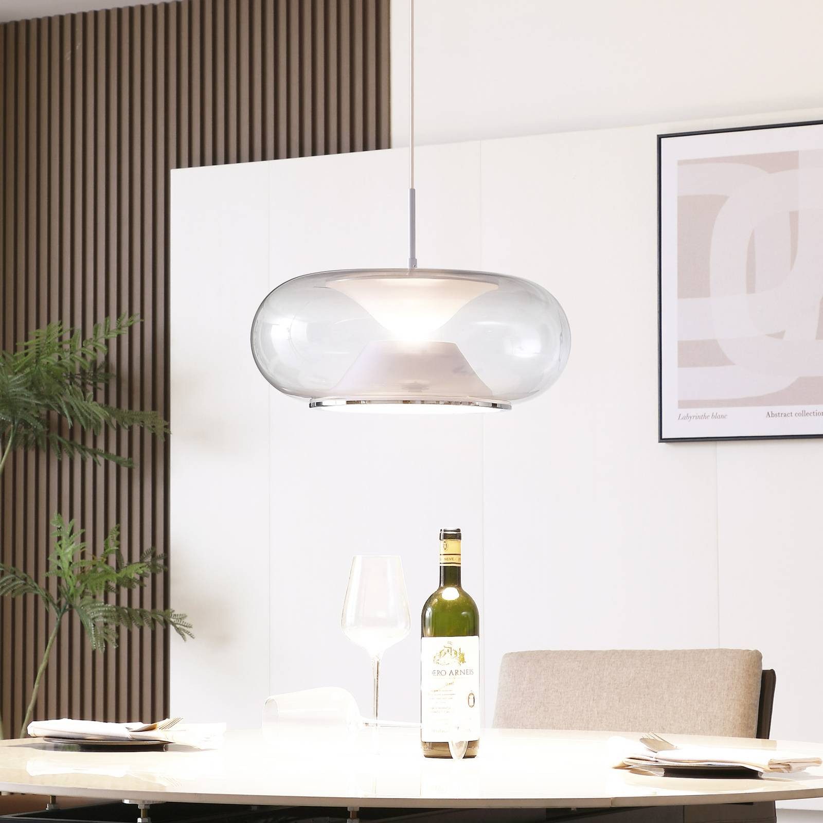 Lucande Hängeleuchte Orasa, LED, Glas Transparent warmweiß IP20, LED 17,1 W gesamt, warmweiß