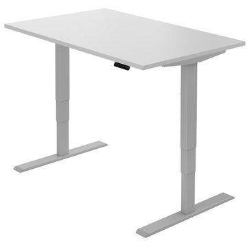 boho office® Schreibtisch »Homedesk«, Silber elektrisch höhenverstellbar, Tischplatte Lichtgrau 120 x 80 cm