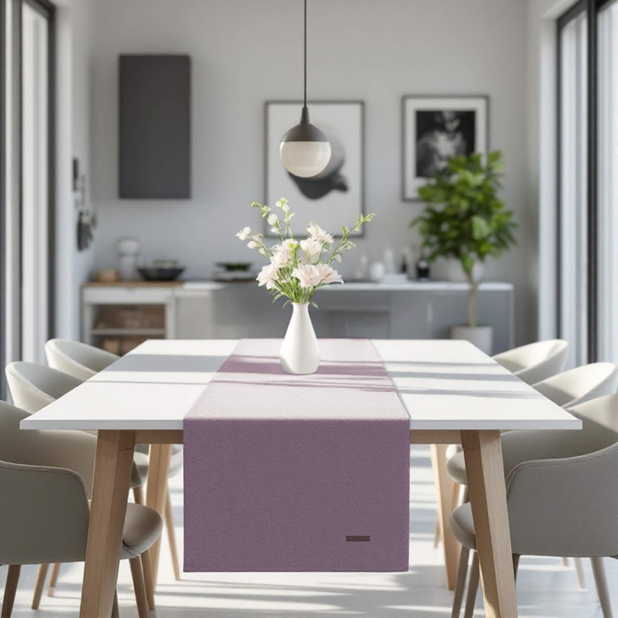 Esprit Tischläufer HARP Tischläufer (1-tlg), 40 x 140 cm in Mauve günstig online kaufen