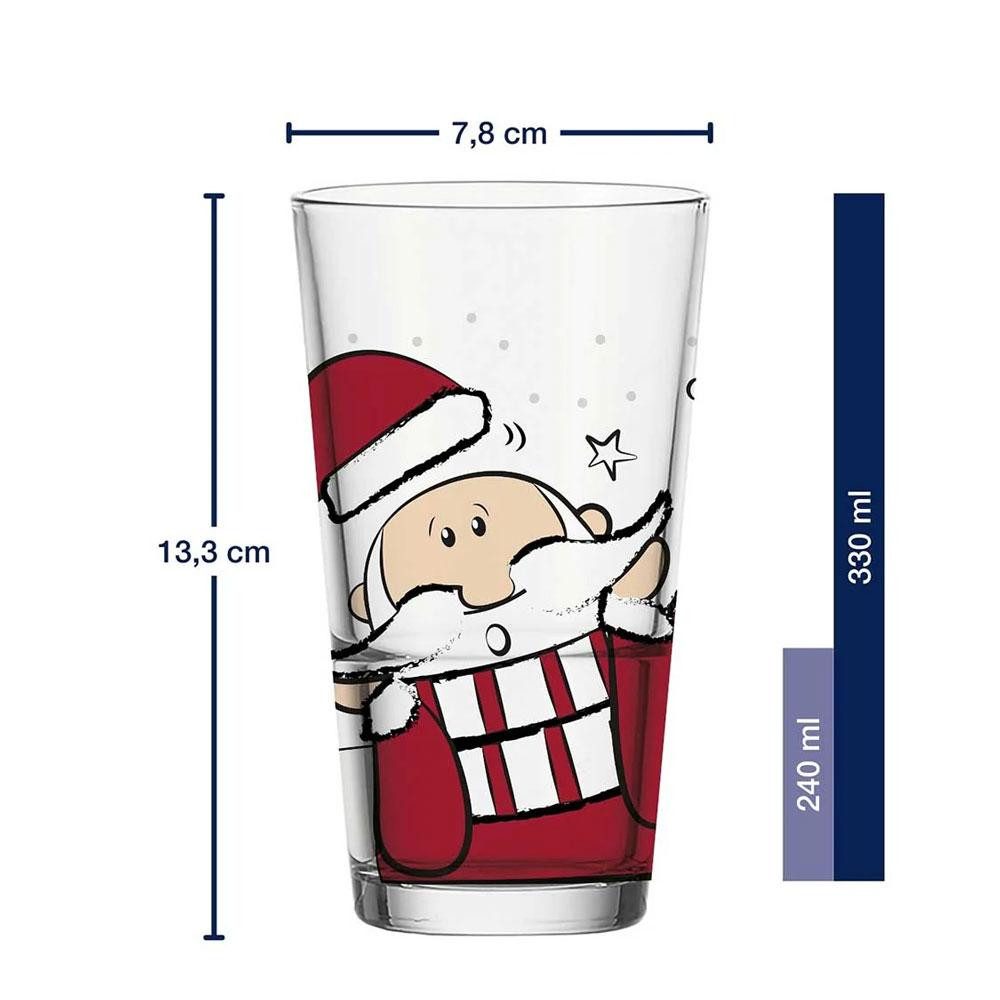 LEONARDO Geschirr Leonardo Trinkglas Becher Weihnachtsmann (330ml) günstig online kaufen
