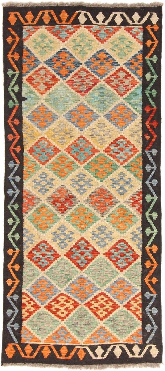 Orientteppich Kelim Afghan 81x182 Handgewebter Orientteppich Läufer, Nain Trading, rechteckig, Höhe: 3 mm