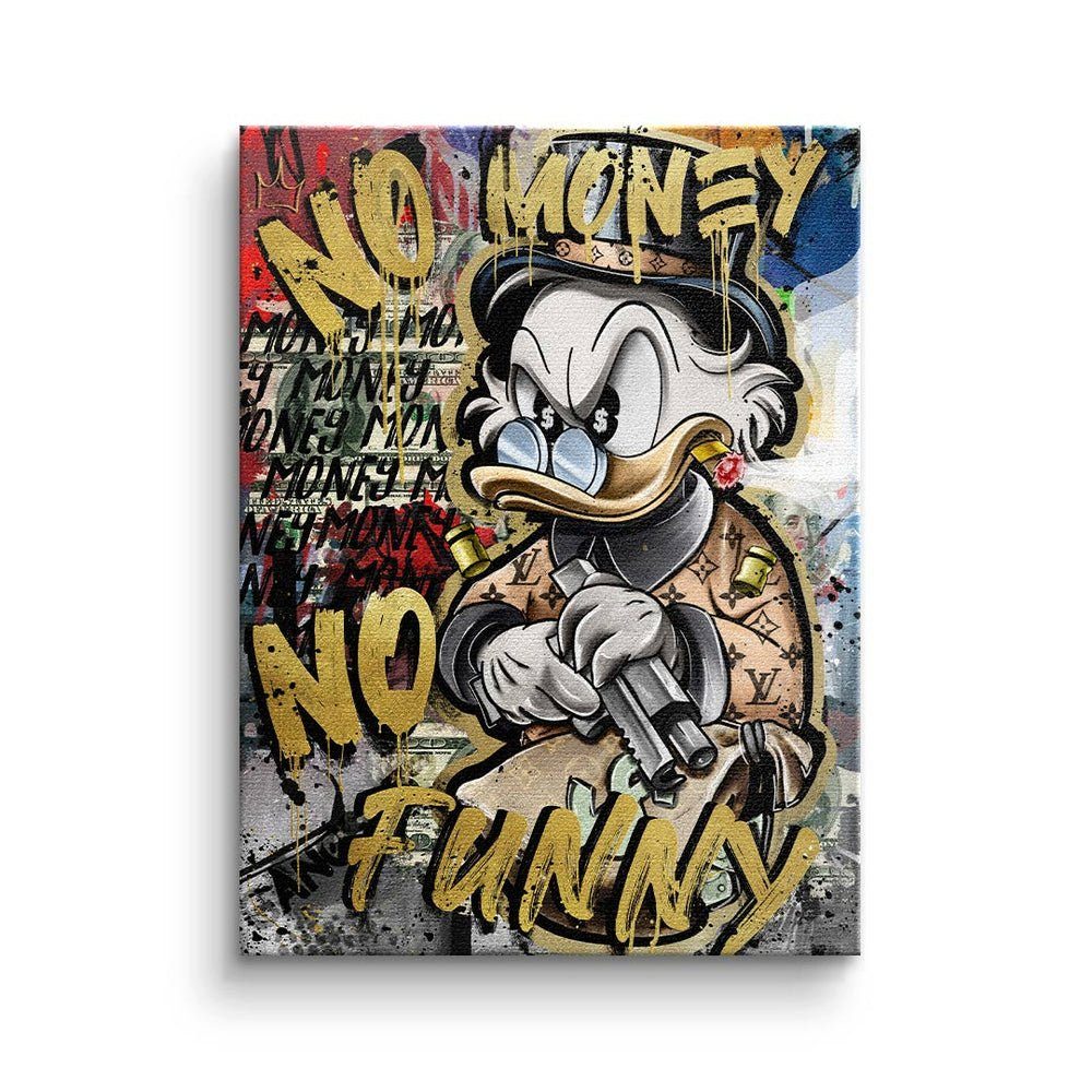 DOTCOMCANVAS® Leinwandbild, Limitiertes Kunstwerk - Luxus ohne Wandbild Duck No Rahmen - Money
