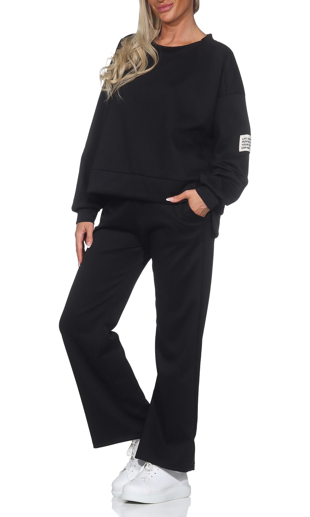 simaranda Jogginganzug Damen Jogginganzug 9 36-40 Schwarz