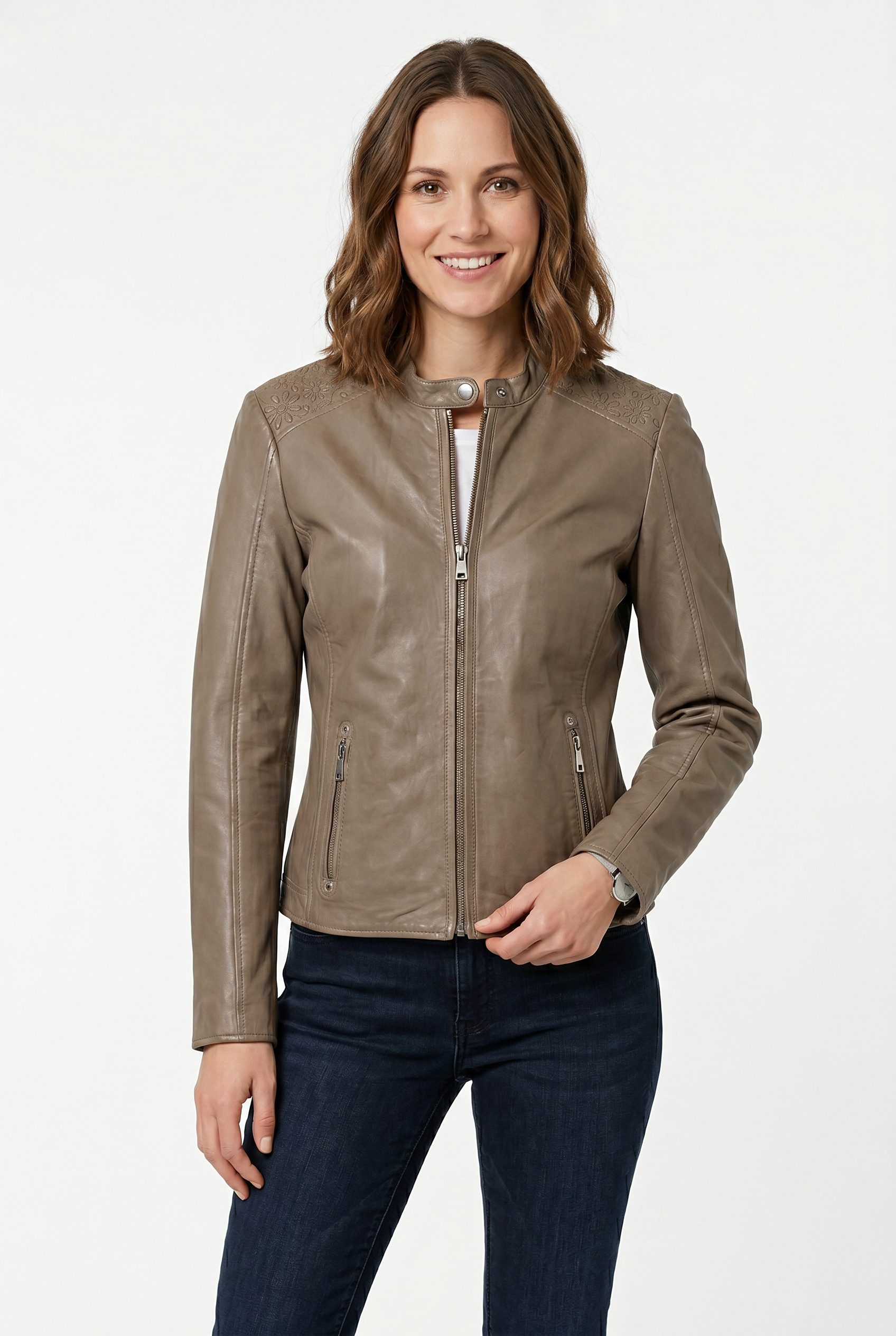 Mauritius MWMabou Bikerjacke mit dekorativer Schulterpartie