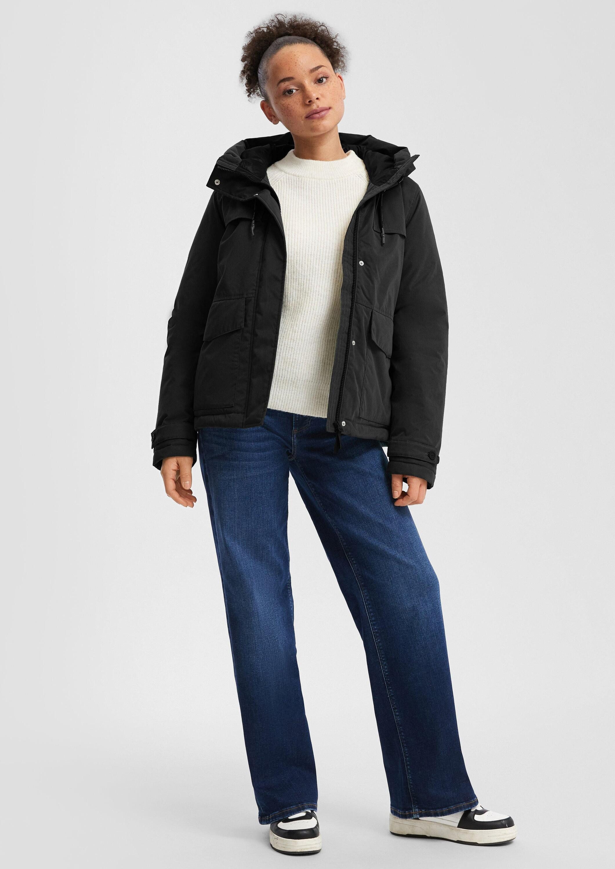 QS Winterjacke Outdoor-Jacke Gefütterte Jacke mit Kapuze