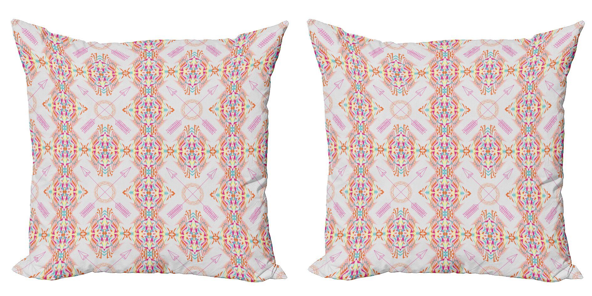 Kissenbezüge Modern Accent Doppelseitiger Digitaldruck, Abakuhaus (2 Stück), aztekisch Pfeil Motive Regenbogen-Farben