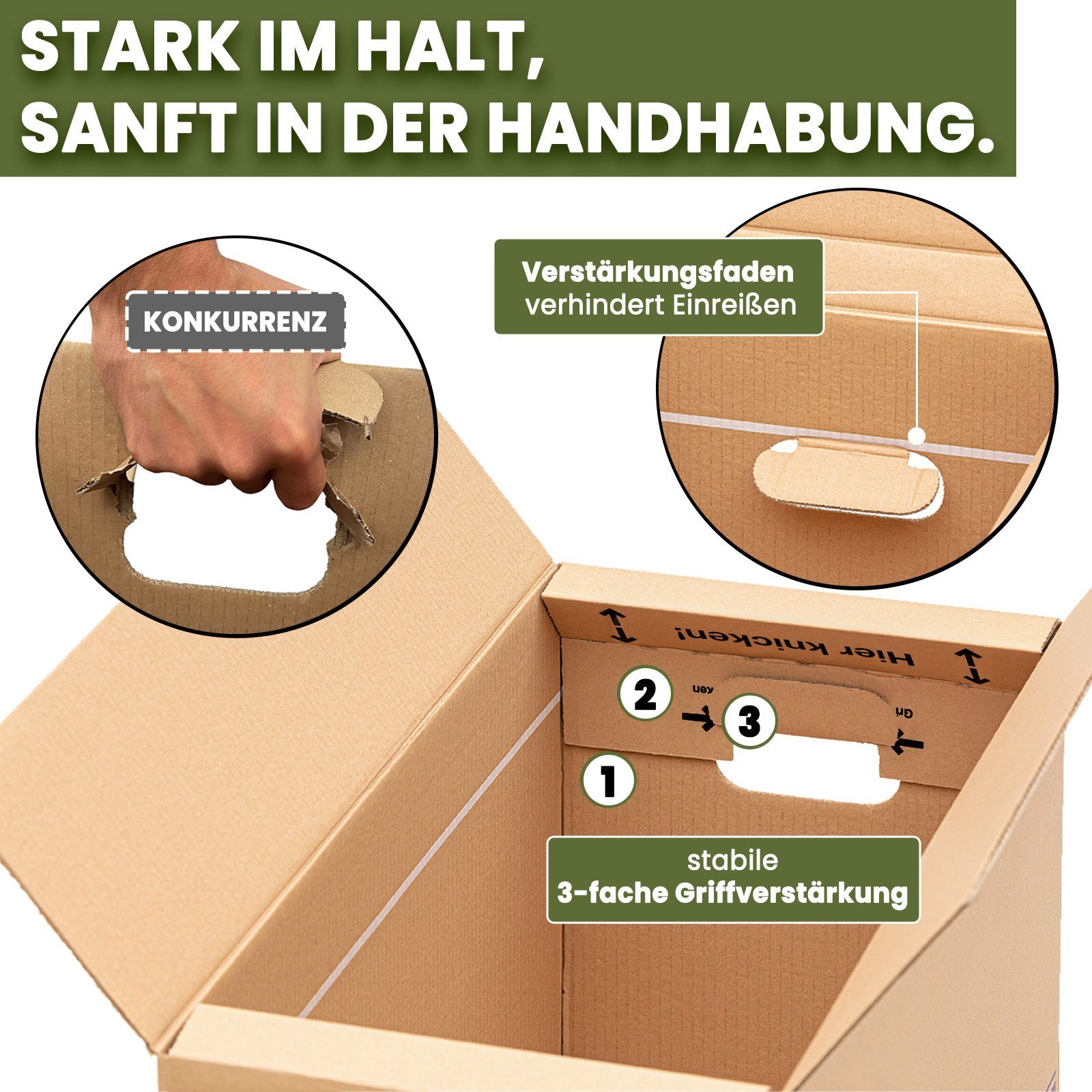 KK Verpackungen Aufbewahrungsbox (Spar-Set, 30 St., 30er-Set), Umzugskartons Umzugskiste Bücherkarton in Basicqualität Braun – Bild 4 von 5