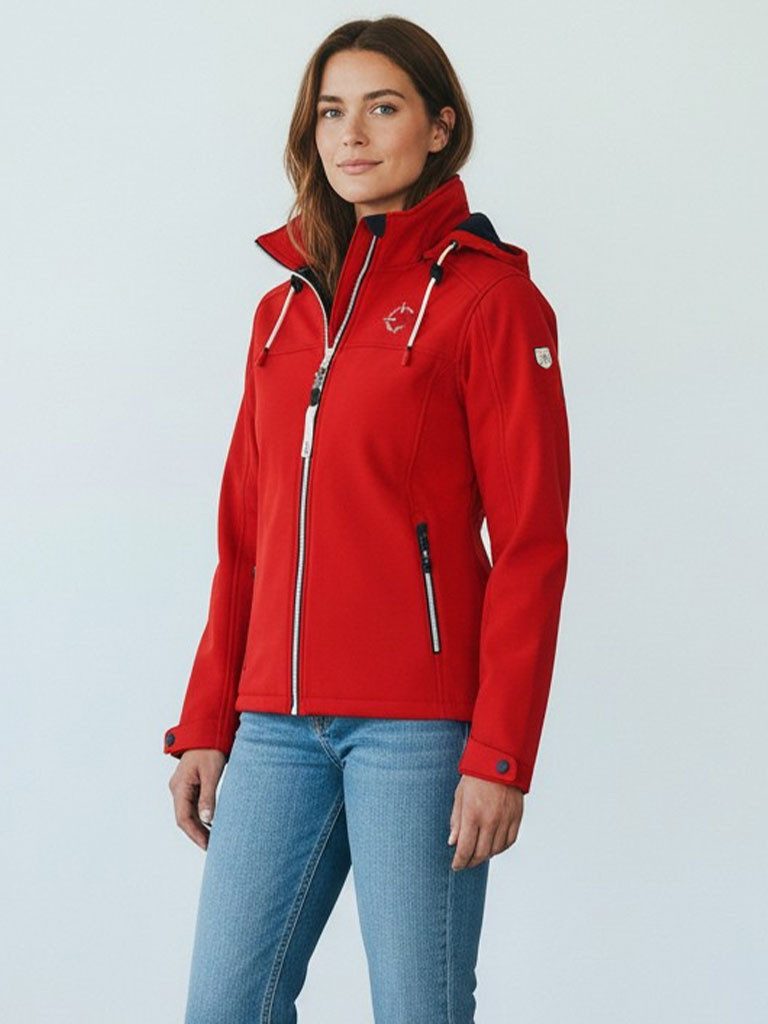 Dry Fashion Softshelljacke Zingst Damen Outdoor-Jacke Zingst mit Fleece-Innenfutter & abnehmbarer Kapuze