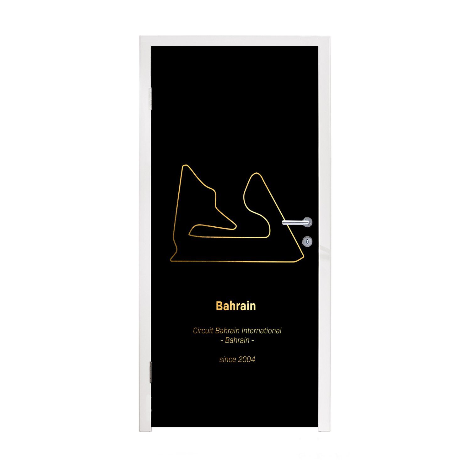 MuchoWow Türtapete Bahrain - Formel 1 - Rennstrecke, Matt, bedruckt, (1 St), Fototapete für Tür, Türaufkleber, 75x205 cm