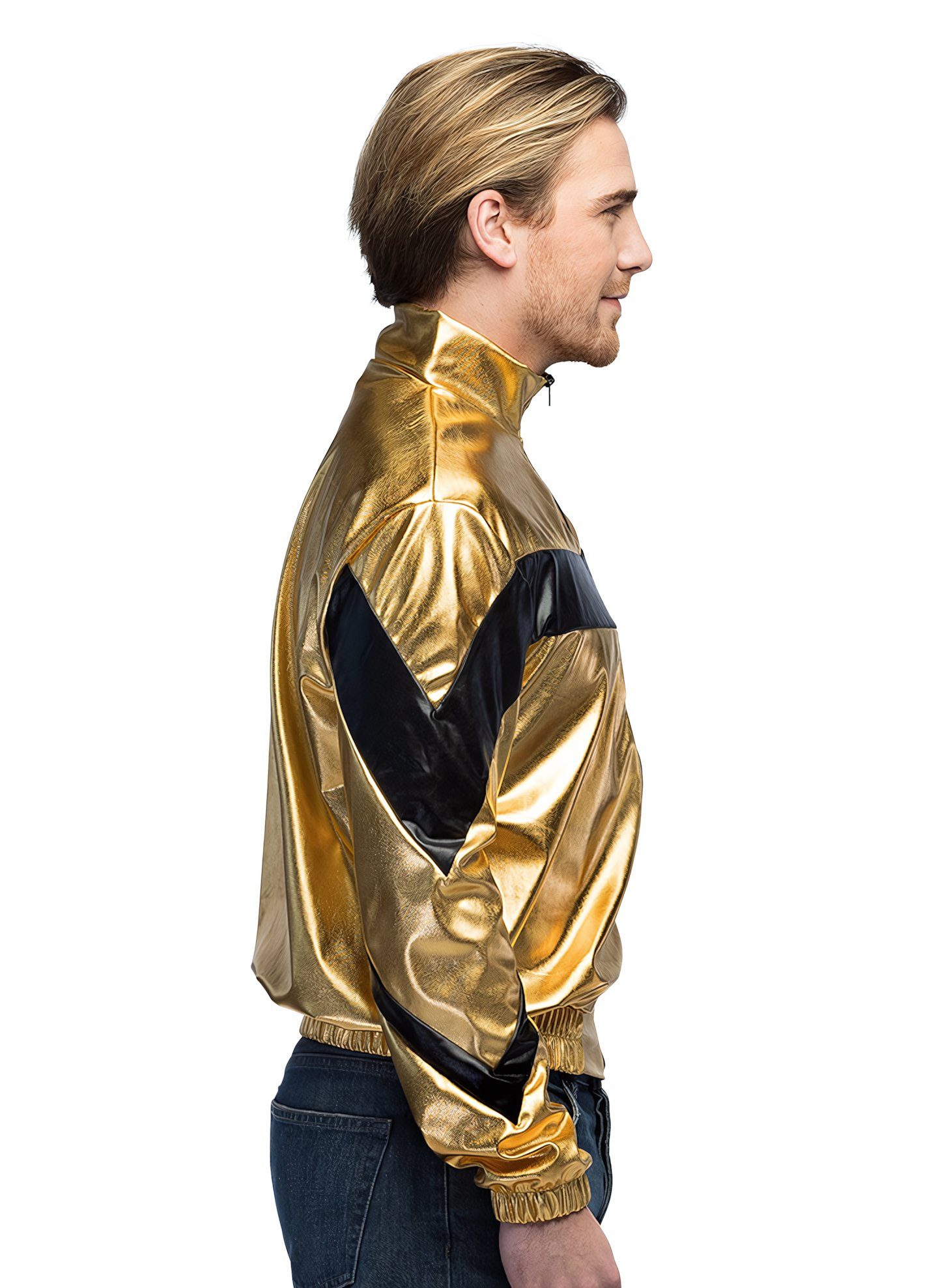 Boland Kostüm Space Age Jacke gold, Metallischer Glanz für Retro-SciFi, Dis günstig online kaufen