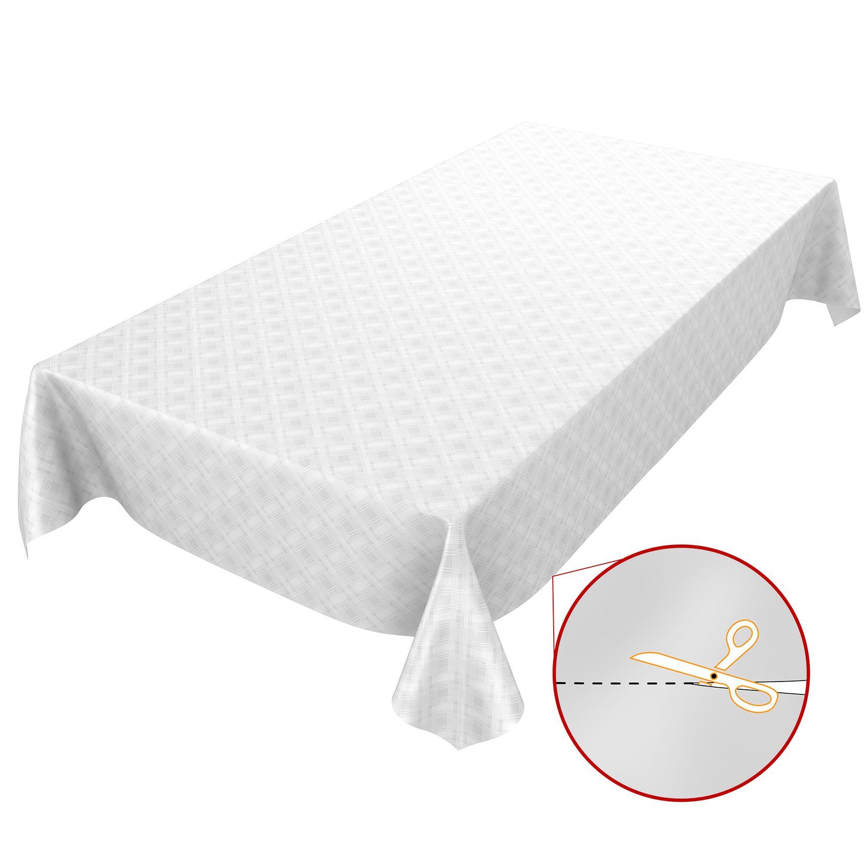 ANRO Tischdecke Wachstuchtischdecke Gartentischdecke Wachstischdecke (Einzelstück 1-tlg), Damast 140x100cm wasserabweisend
