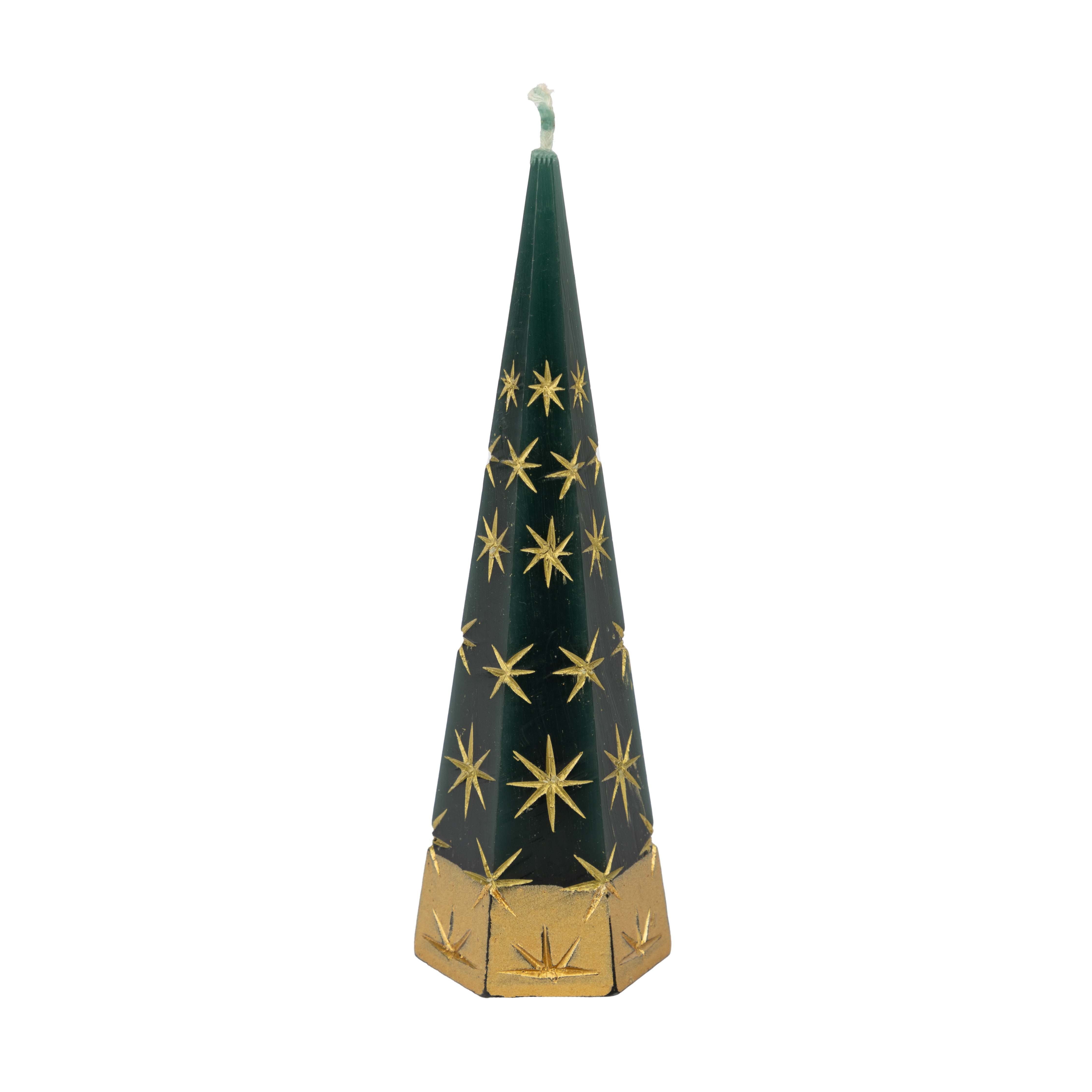 El Puente Formkerze Kerze "Weihnachtsbaum mit Sternen", Handmade, Handmade