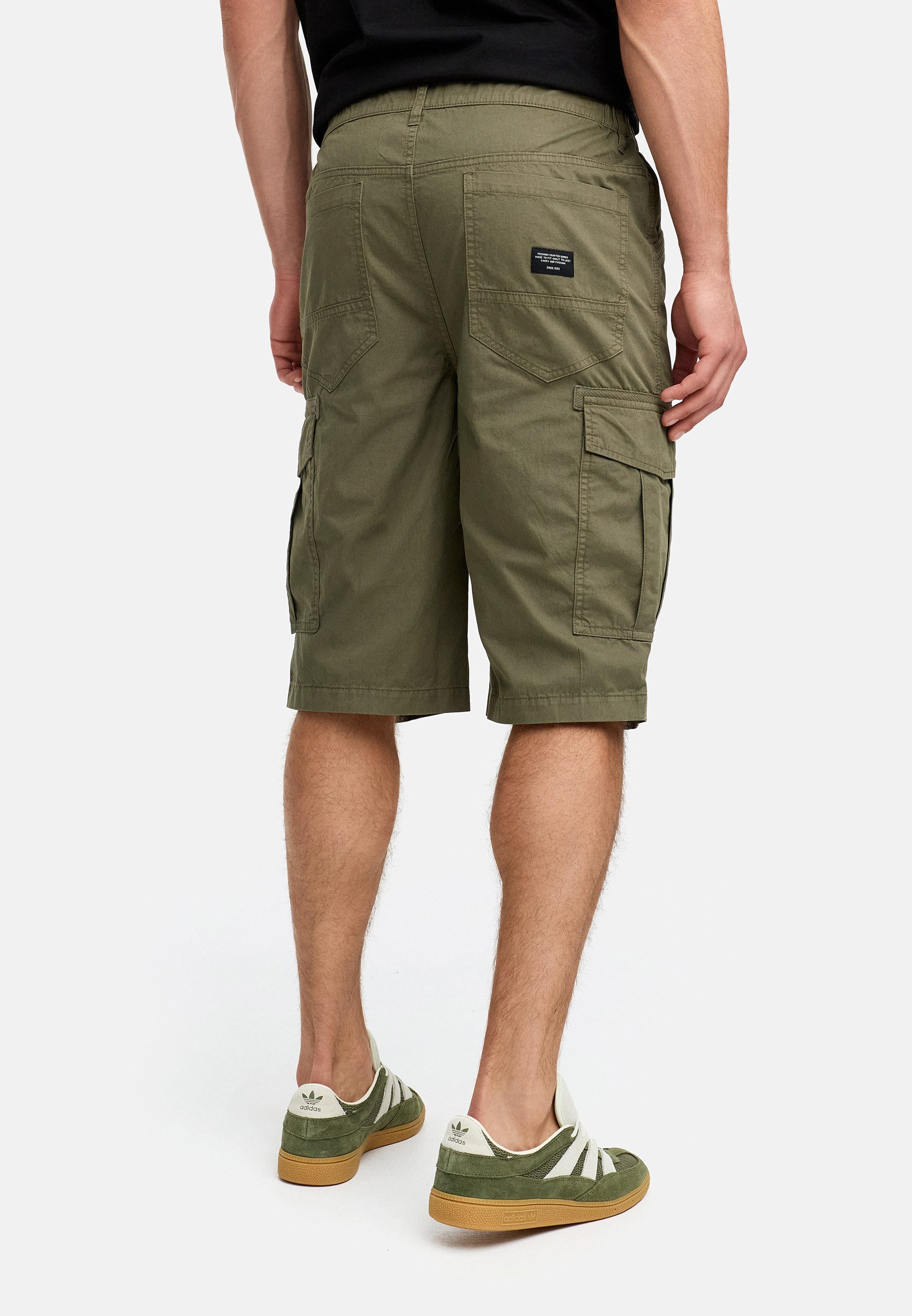 Indicode Cargoshorts Herren INNadim Cargoshorts aus Baumwolle mit elastischen Einsätzen am Bund für eine flexible Passform