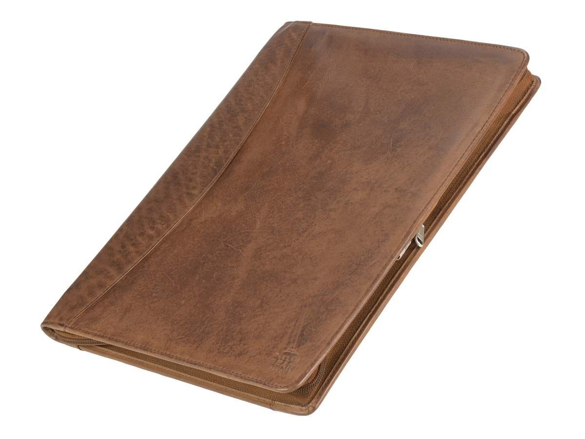 Bear Design Schreibmappe "Dino" Cow Lavato Leder, A4 Konferenzmappe Leder, Vertretermappe, Tagungsmappe Reißverschluss