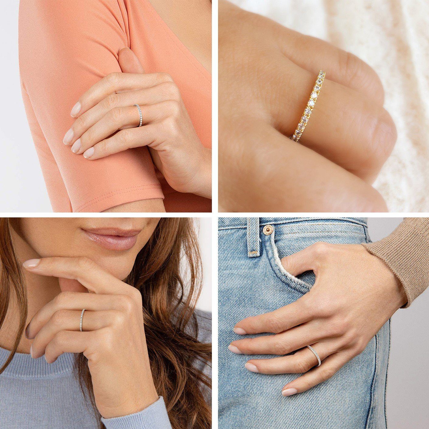 Lisandra Scott Silberring Eternity Ring 925 Sterlingsilber mit Zirkonia Ste günstig online kaufen