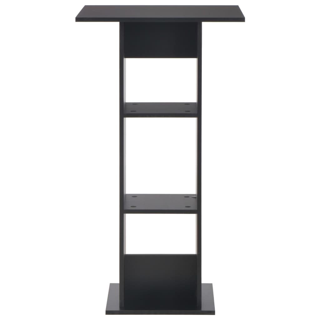 furnicato Bartisch 60 x 60 x 110 cm Schwarz (1-St), Stabiler Esstisch mit 2 Ablagen für deinen Wohnbereich – Bild 2 von 5