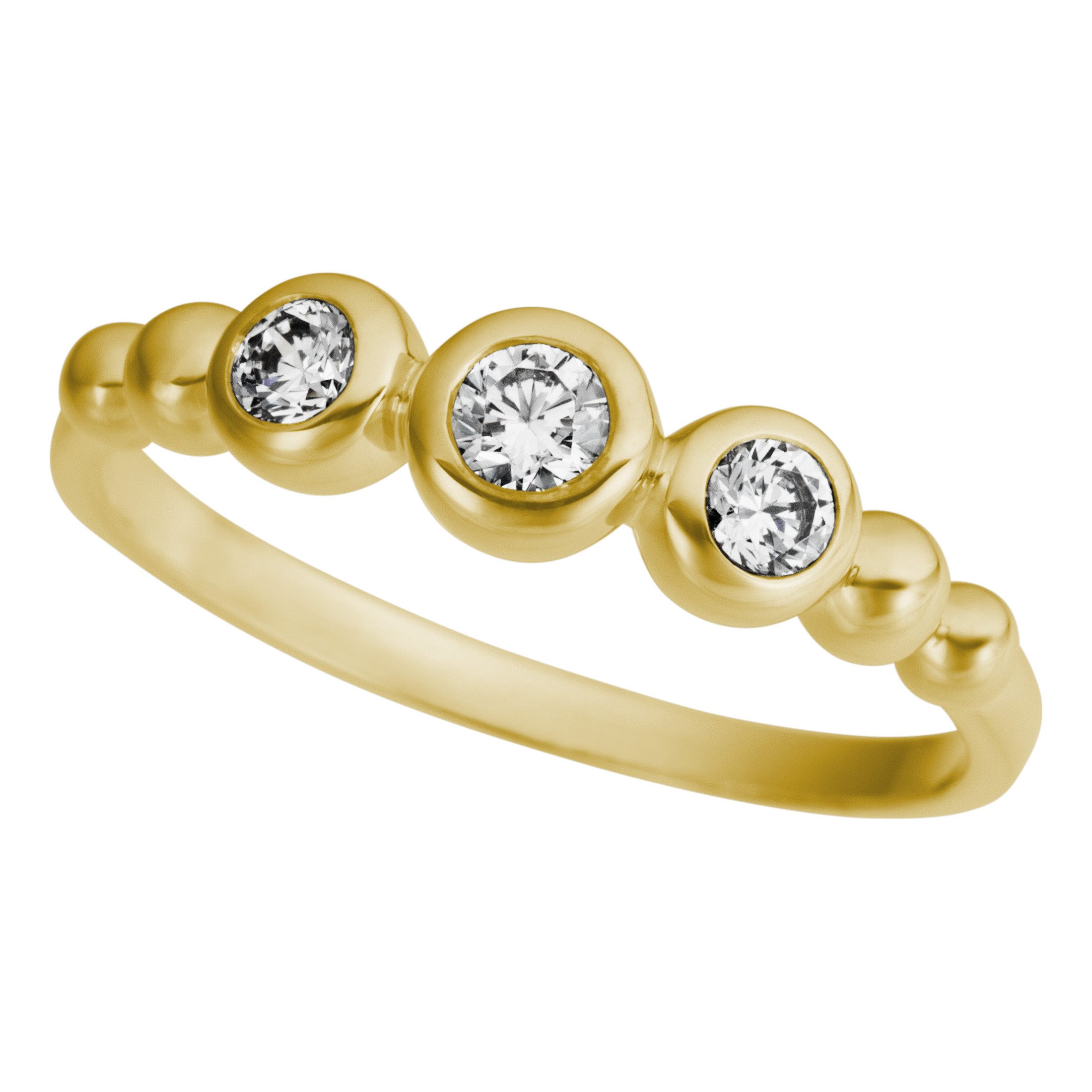 Firetti Fingerring Schmuck Geschenk Gold 333 Damenring Goldring Kreis Kugeln, mit Zirkonia (synth)