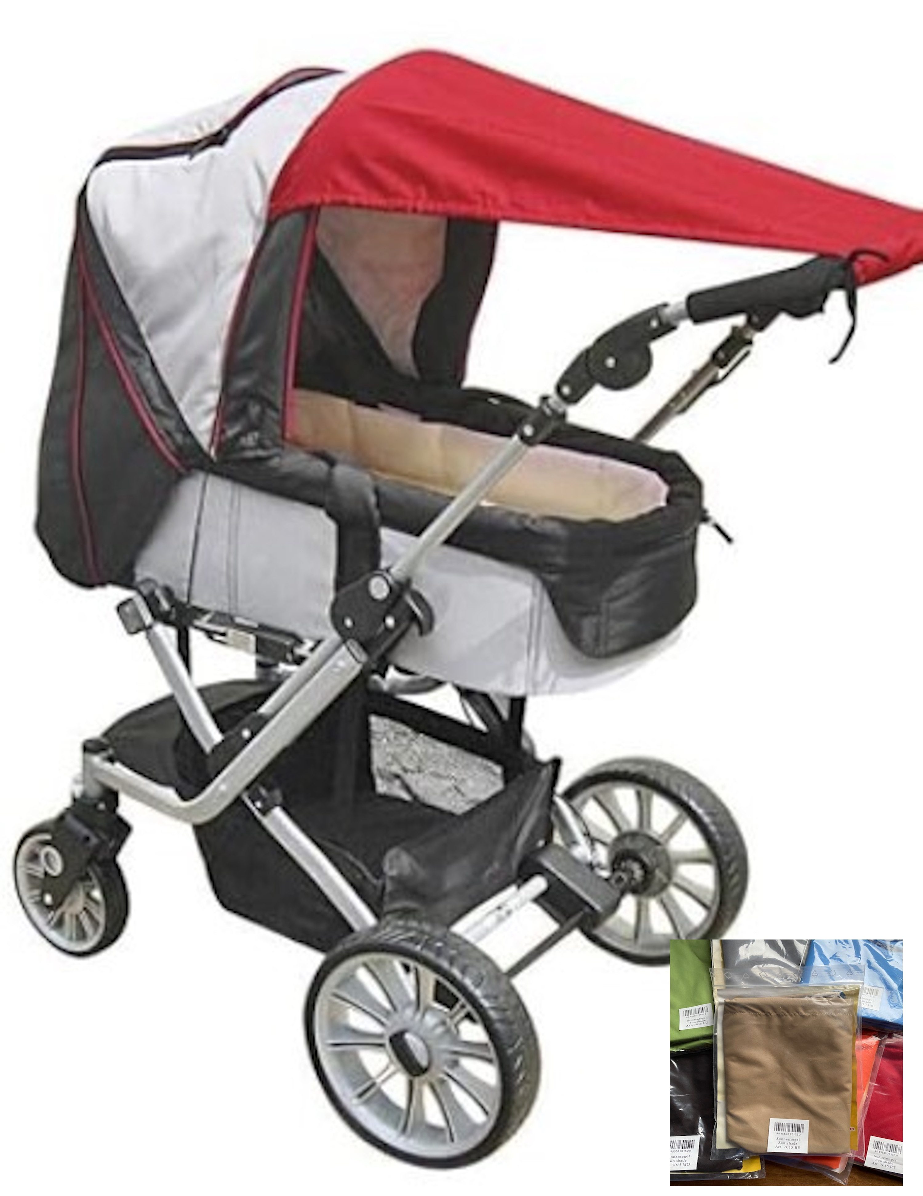 Heitmann Felle Kinderwagen-Sonnenschutzhülle Sonnensegel für Kinderwagen UV-Schutz 50+