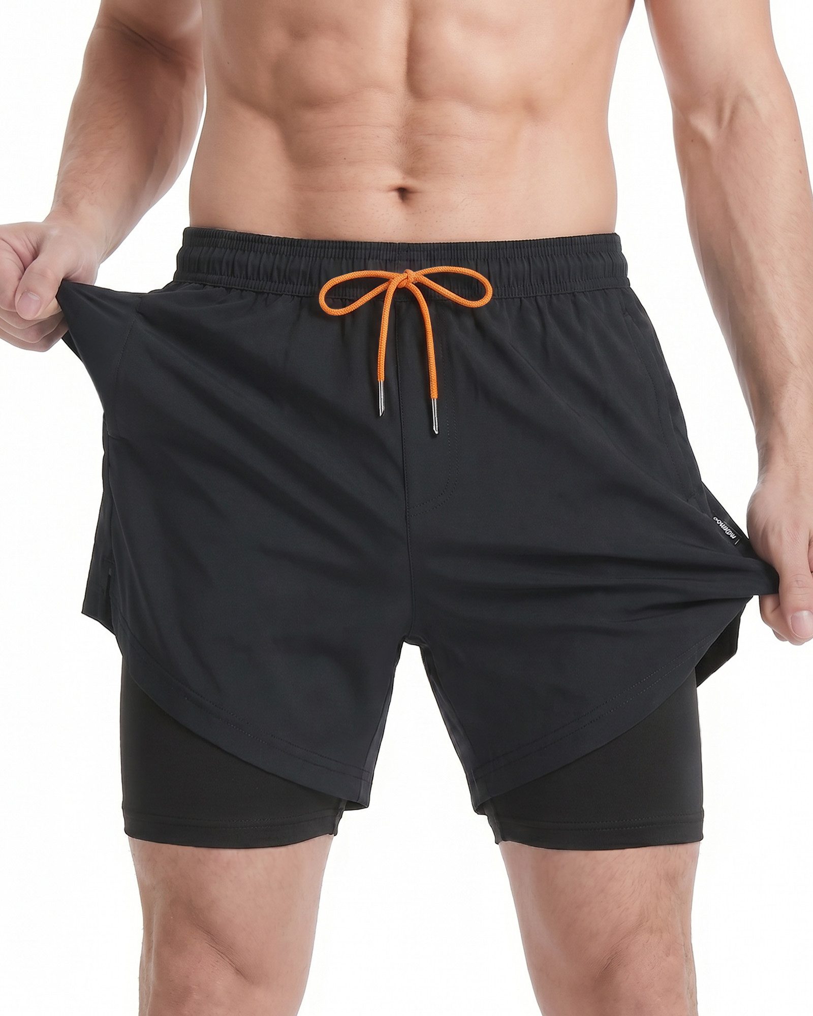 MaaMgic Shorts Herren Elastan kurze Hose 2-in-1 Badehose schnelltrocknend Sporthose (1-tlg)