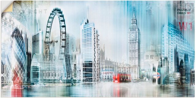 Artland Wandbild »London Skyline Collage II«, Gebäude (1 Stück), in vielen Größen & Produktarten -Leinwandbild, Poster, Wandaufkleber / Wandtattoo auch für Badezimmer geeignet-Otto
