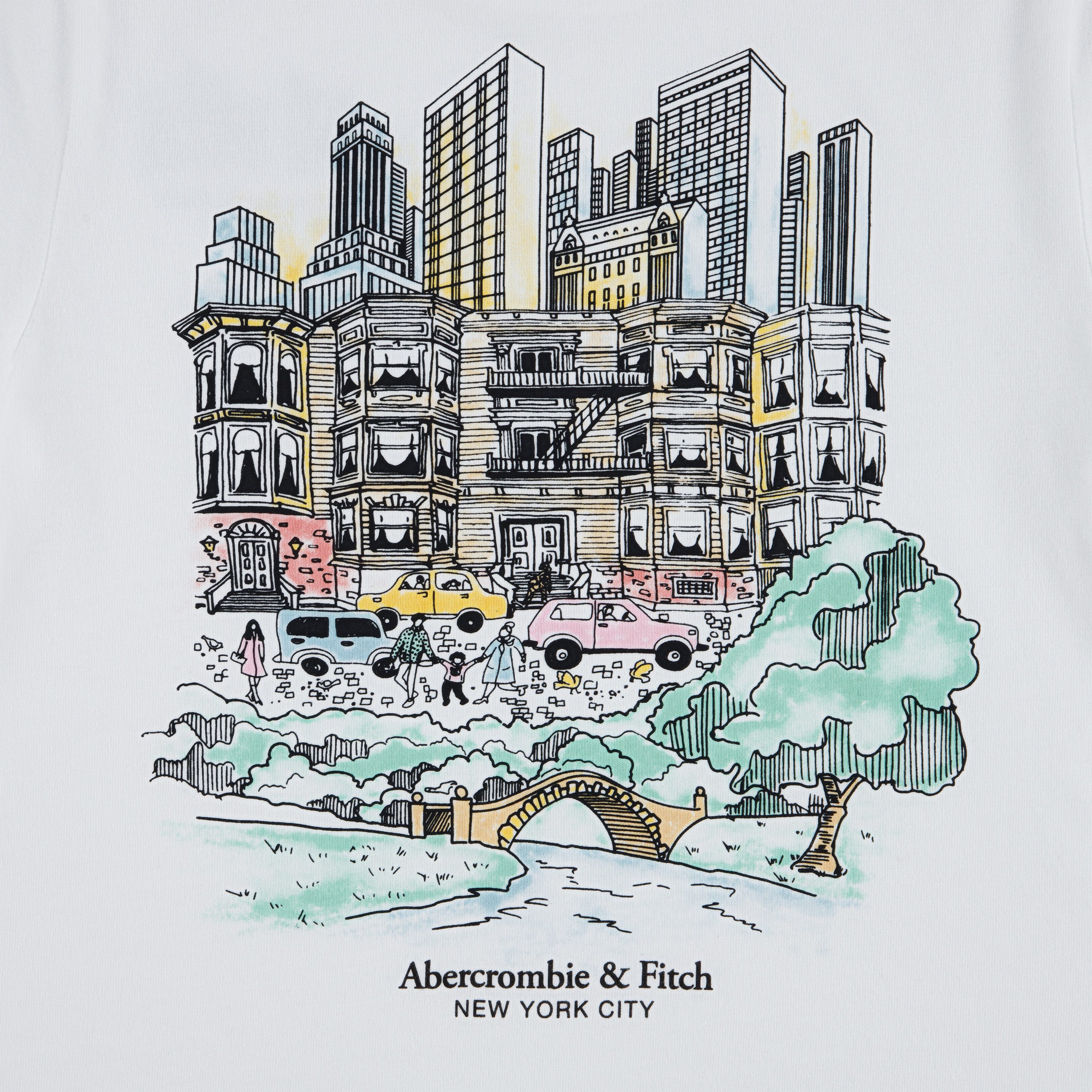 Abercrombie Kids Rundhalsshirt AFB NYC SKETCH TEE mit großem Rückenprint, für Boys