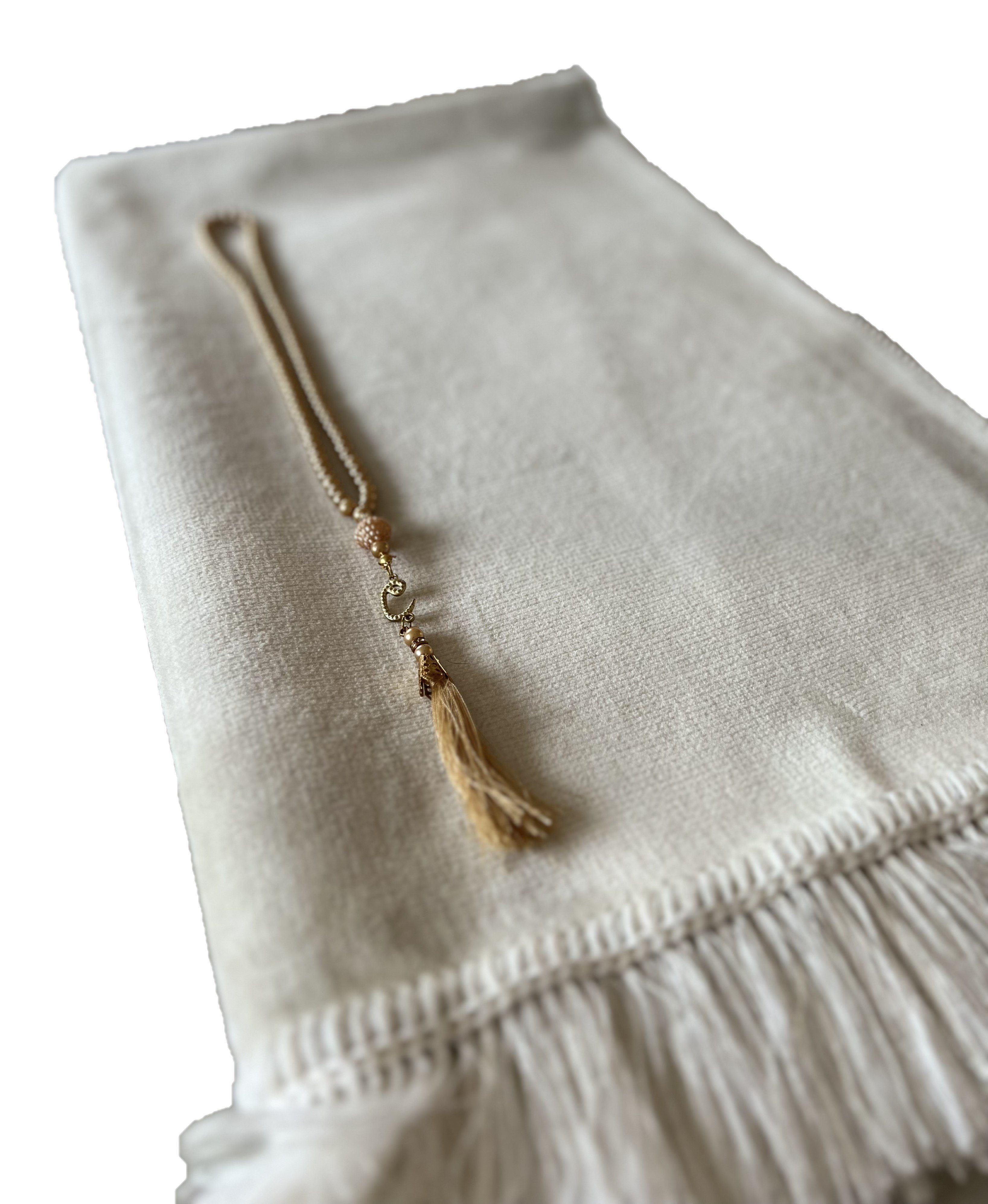 Lale Collection® Orientteppich Gebetsteppich Perlmutt + tasbih Samt dünn Is günstig online kaufen