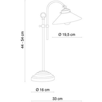 etc-shop Tischleuchte, Leuchtmittel nicht inklusive, Nachttischleuchte Antik Glas Retro Leselampe Tischleuchte