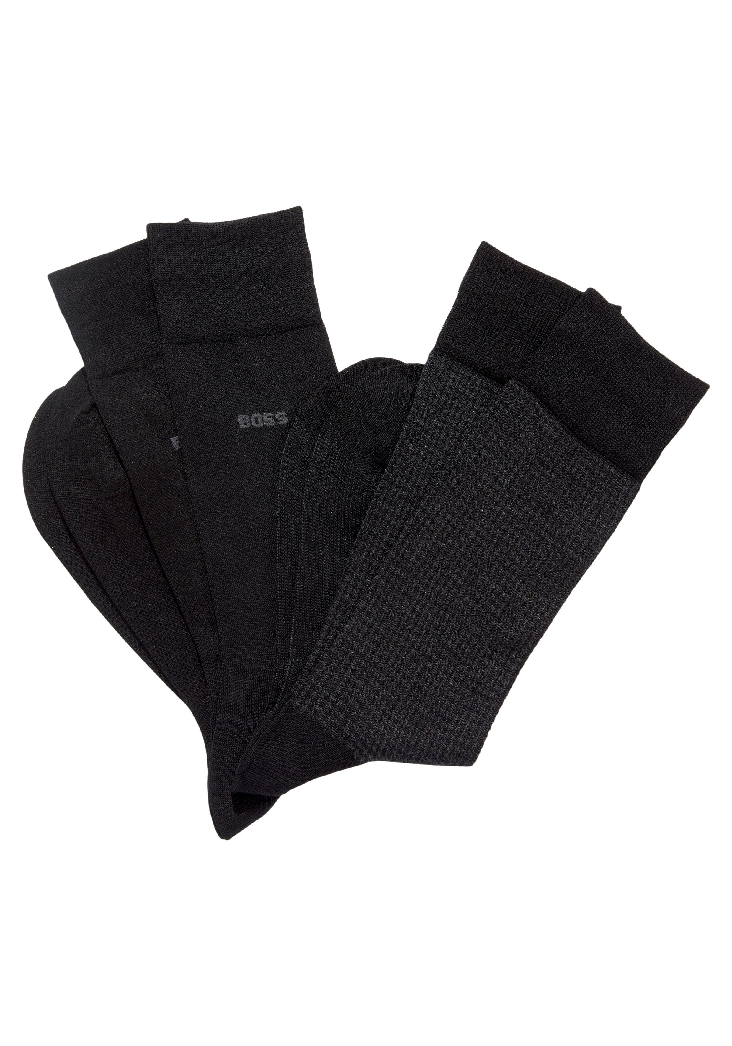 BOSS Socken 2P Houndstooth MC (Packung, 2-Paar, 2er Pack) mit eingesticktem günstig online kaufen