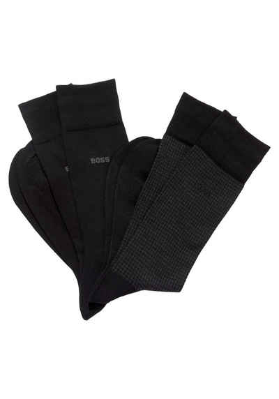 BOSS Socken 2P Houndstooth MC (Packung, 2-Paar, 2er Pack) mit eingesticktem Markenlogo