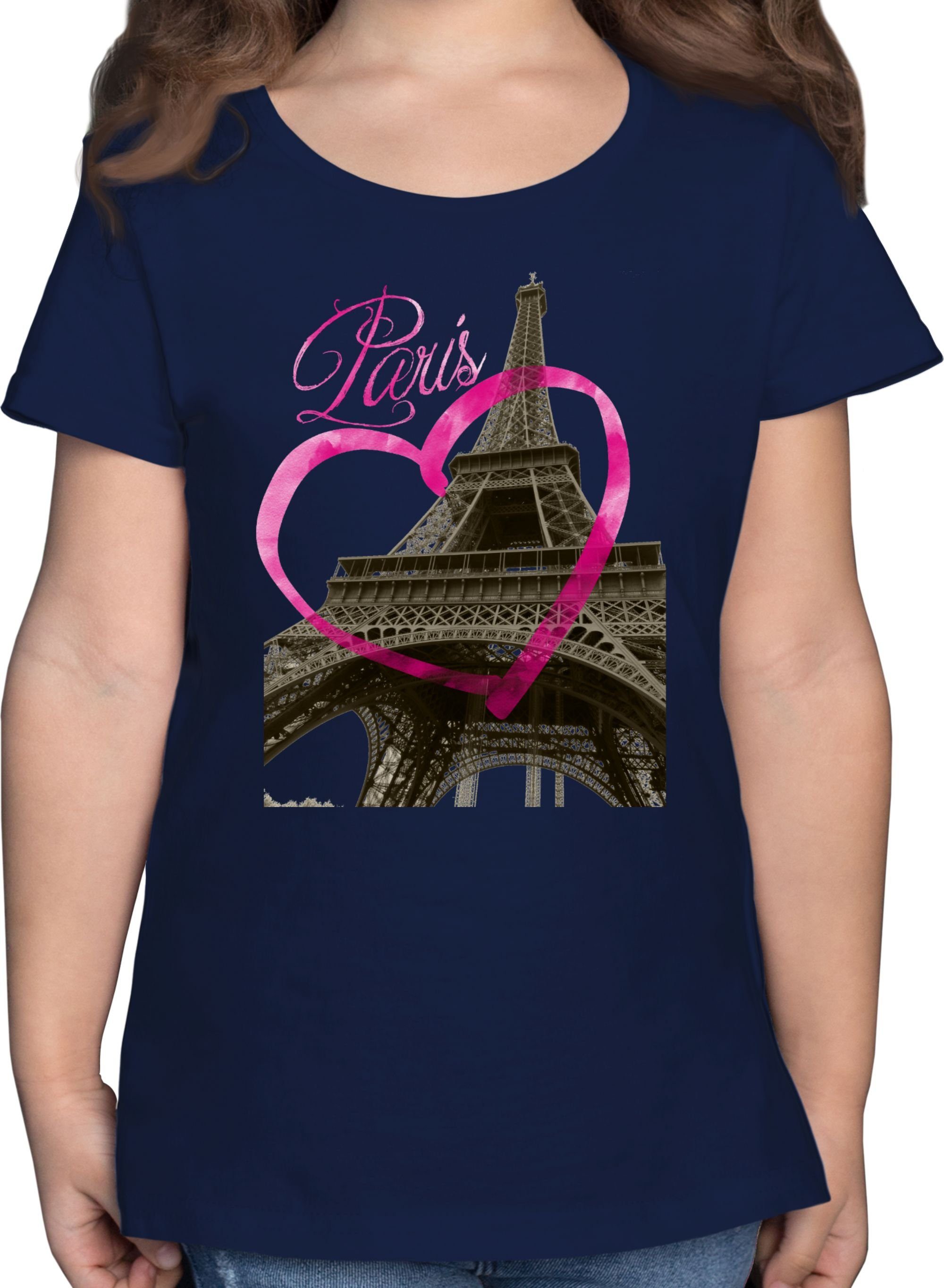 love Paris I Länder Wappen Kinder Dunkelblau T-Shirt 3 Shirtracer