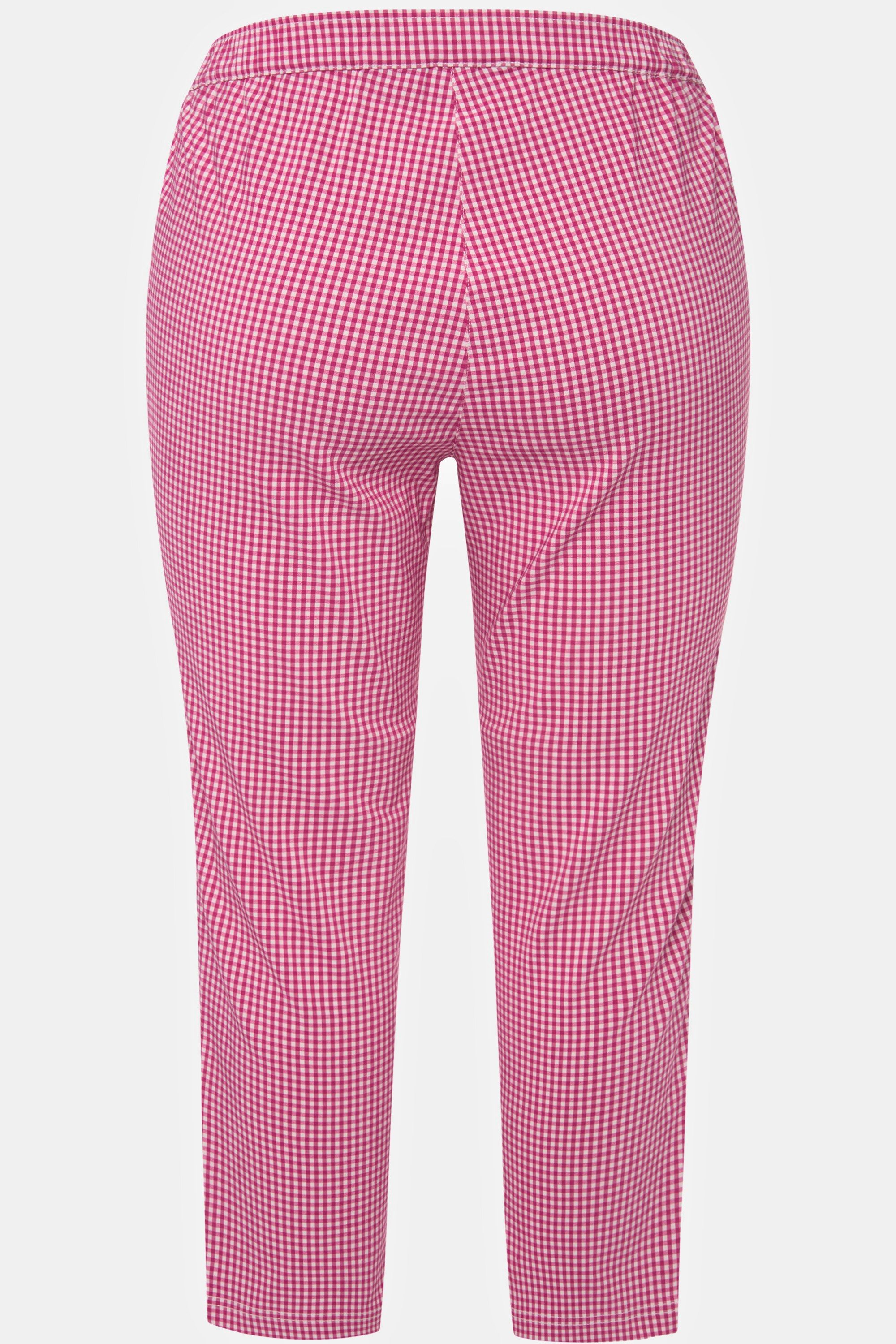 Ulla Popken Stoffhose 7/8-Bengalinhose Sienna Vichykaro hochelastisch