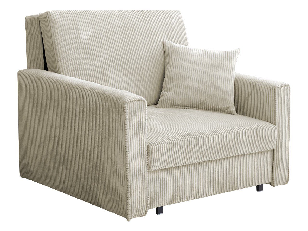 MIRJAN24 Schlafsofa Viva Bis Premium I, mit Bettkasten und Schlaffunktion, inkl. Kissen, Schwarz Metallfüße, Wellenfeder