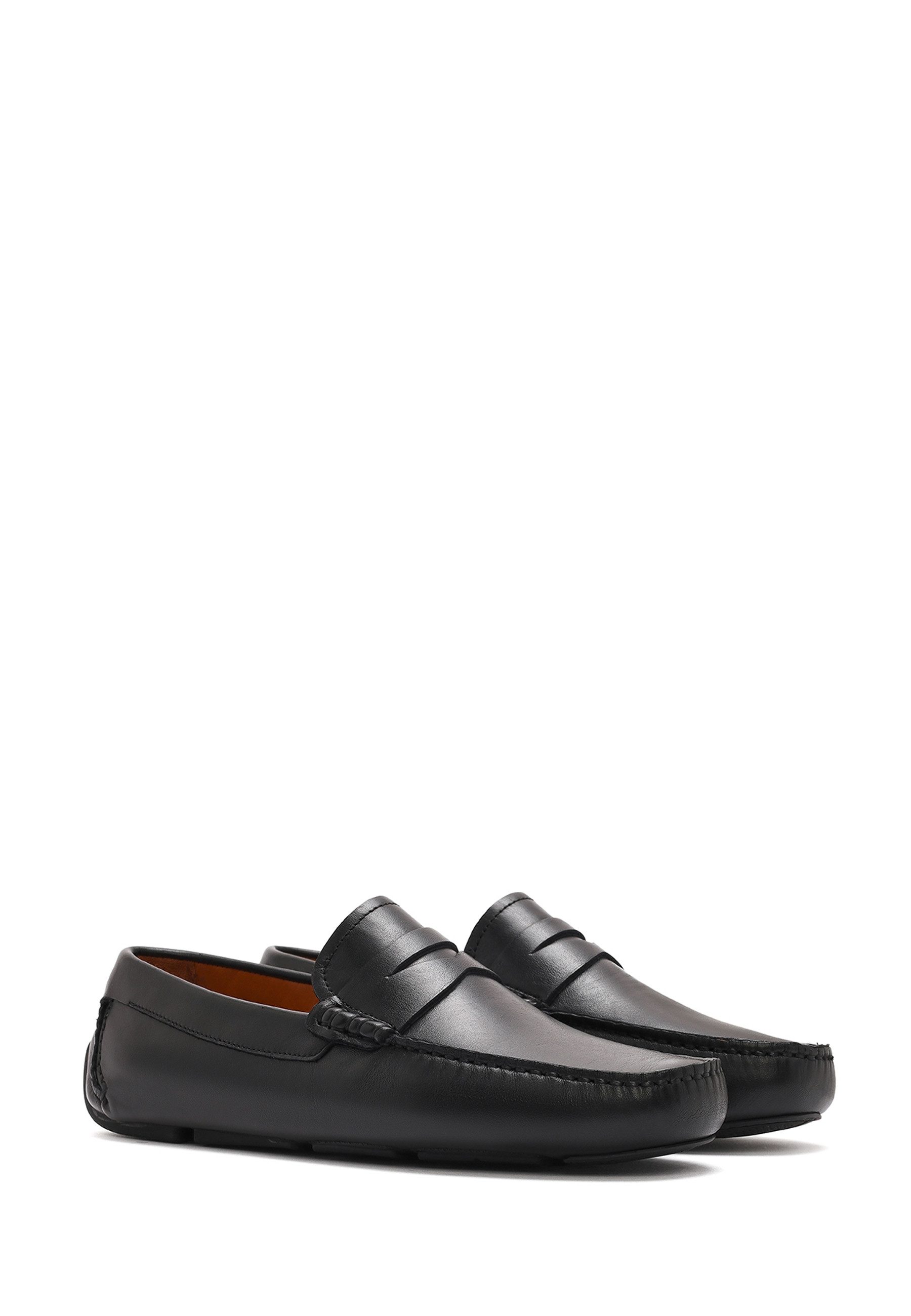Derimod Lässige Loafer aus Leder Loafer Echtes Leder, Lederfutter, Gummisohle, Slip-On, Penny-Detail