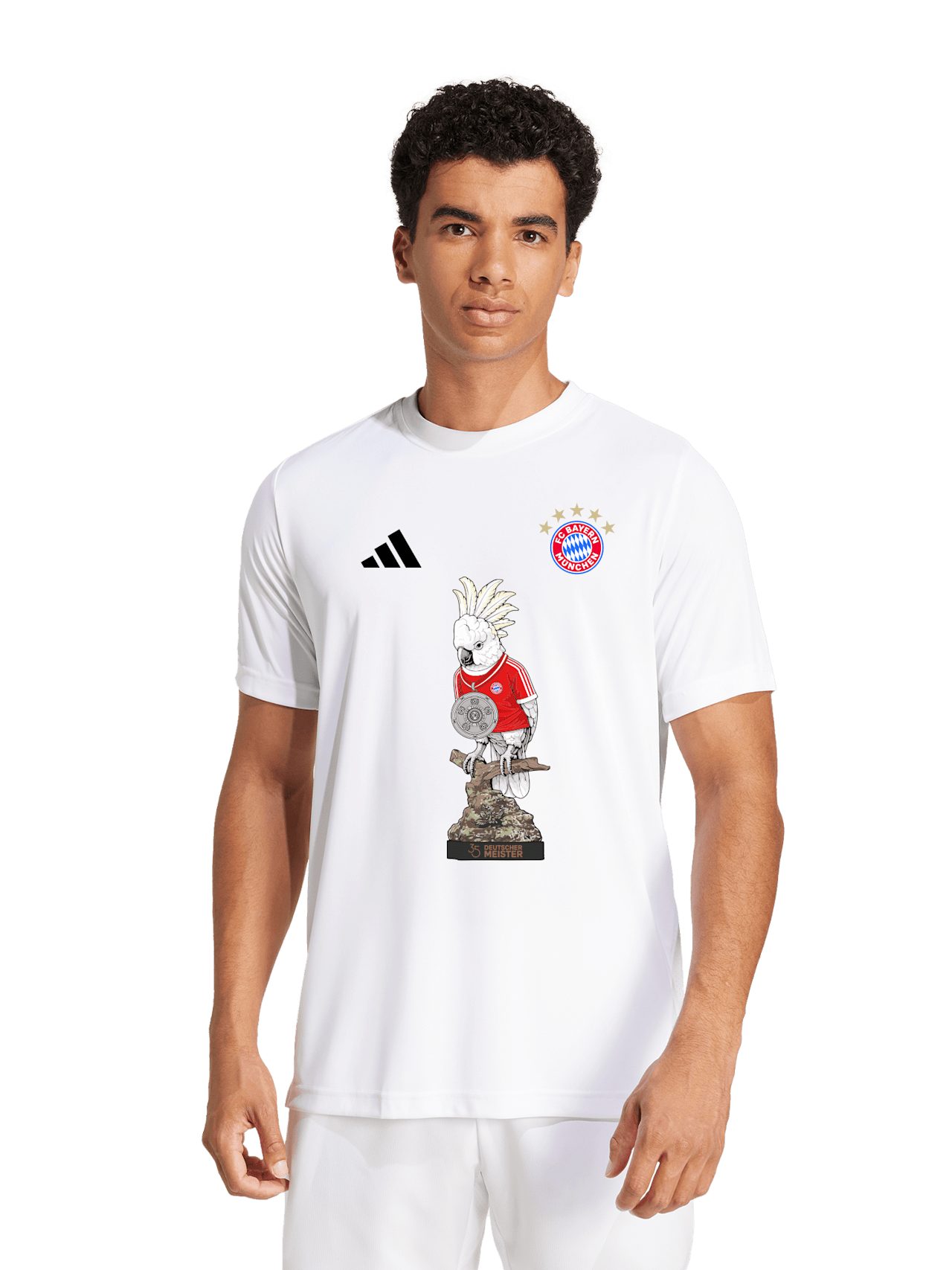 adidas Performance T-Shirt FC Bayern München, T-Shirt Deutscher Meister 2026, Herren, Weiß