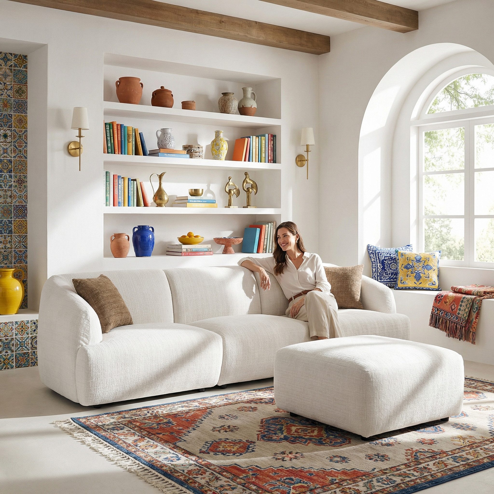 Woltu Sofa, Modulares Sofa, aus Chenille, verstellbaren Füßen