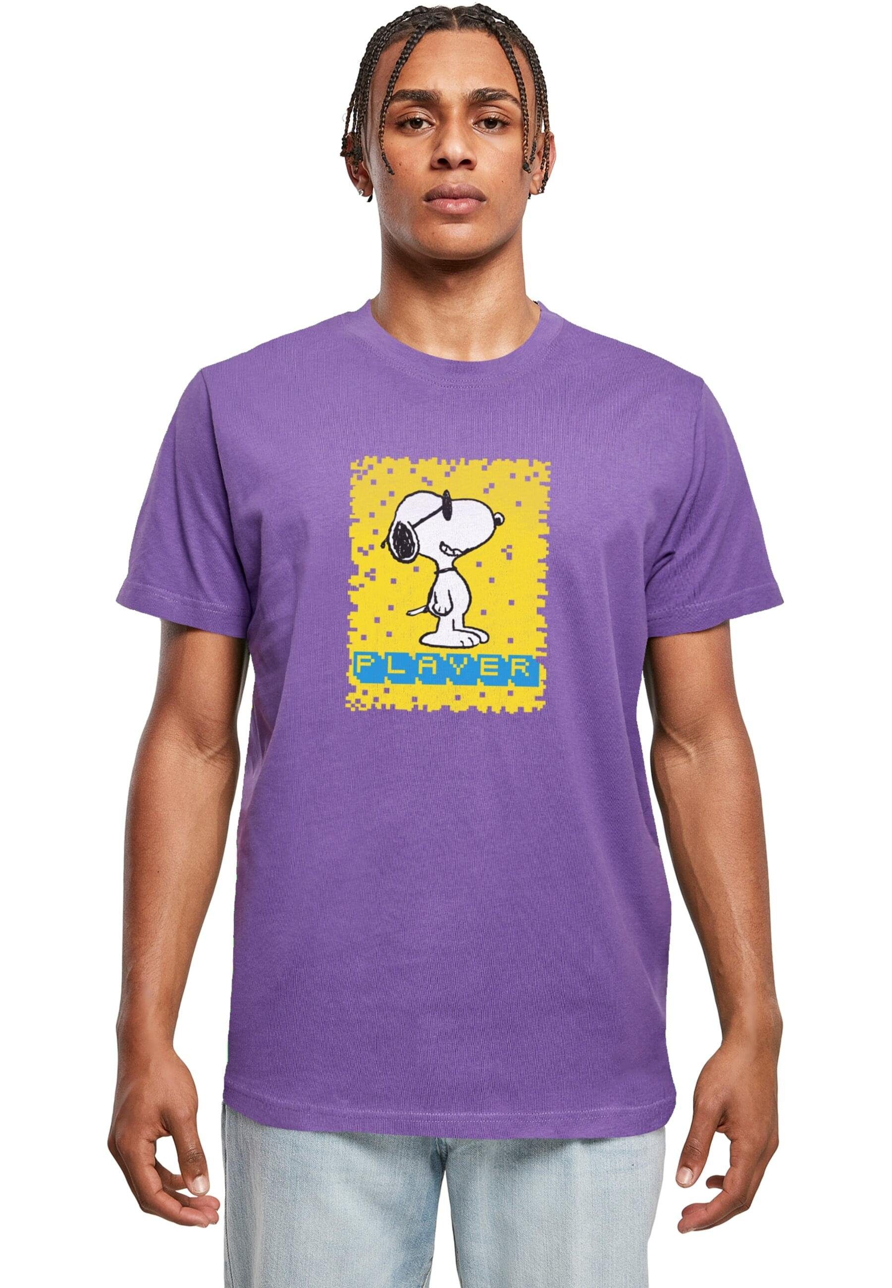 Neck T-Shirt Herren Merchcode Peanuts - Round (1-tlg) ultraviolet T-Shirt Player