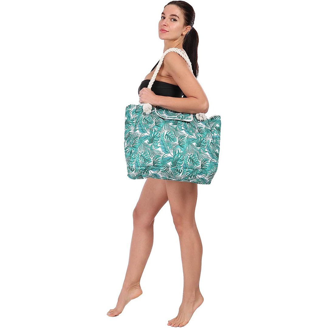 FIDDY Schultertasche Extra große wasserdichte Strandtasche aus Segeltuch (mit 4 Innentaschen für Reisen), Fitnessstudio, Schwimmen und Strandurlaub