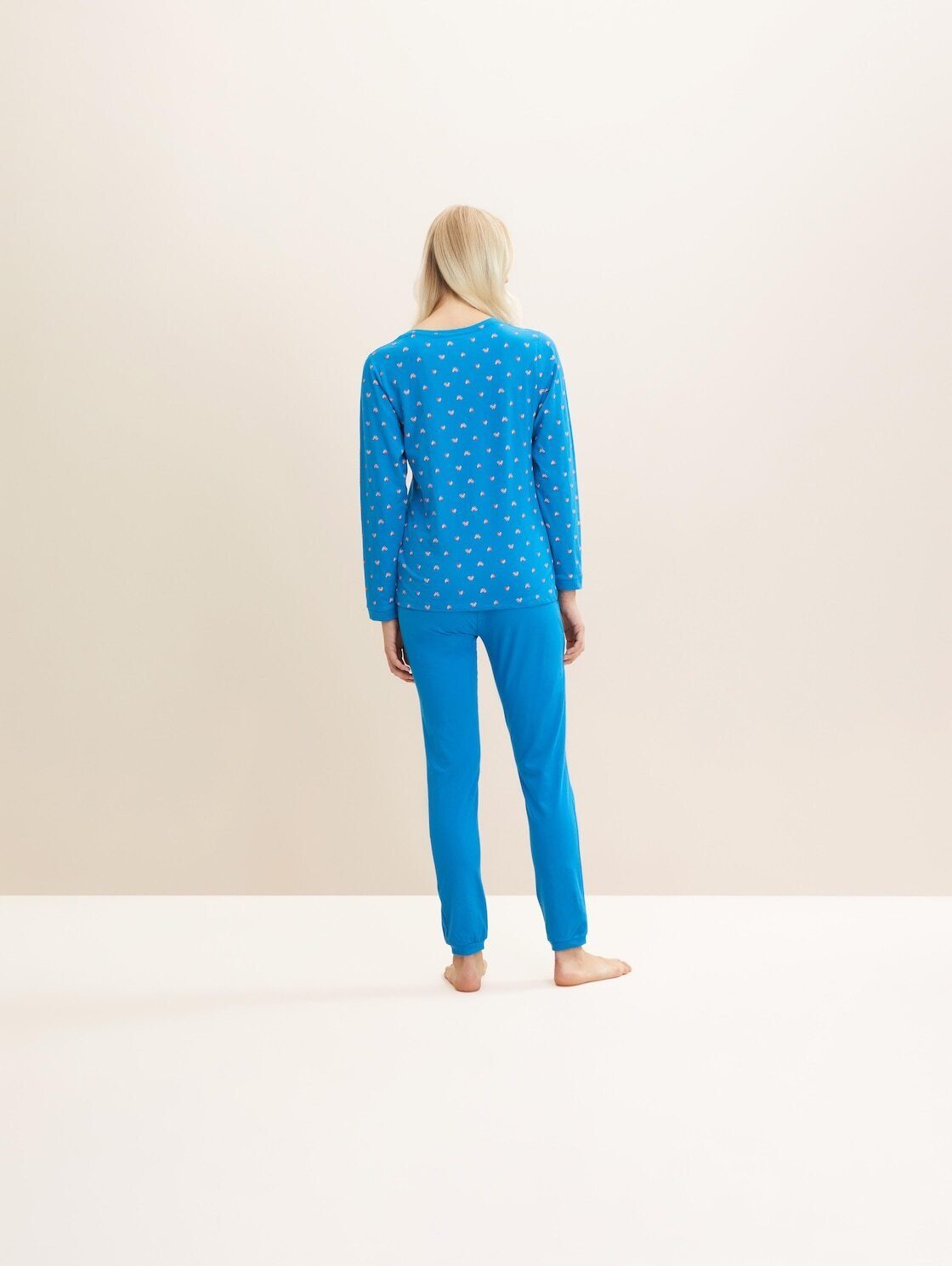 TOM TAILOR Pyjama Pyjama mit Print, Unser Model ist 180 cm groß und trägt  Größe 36