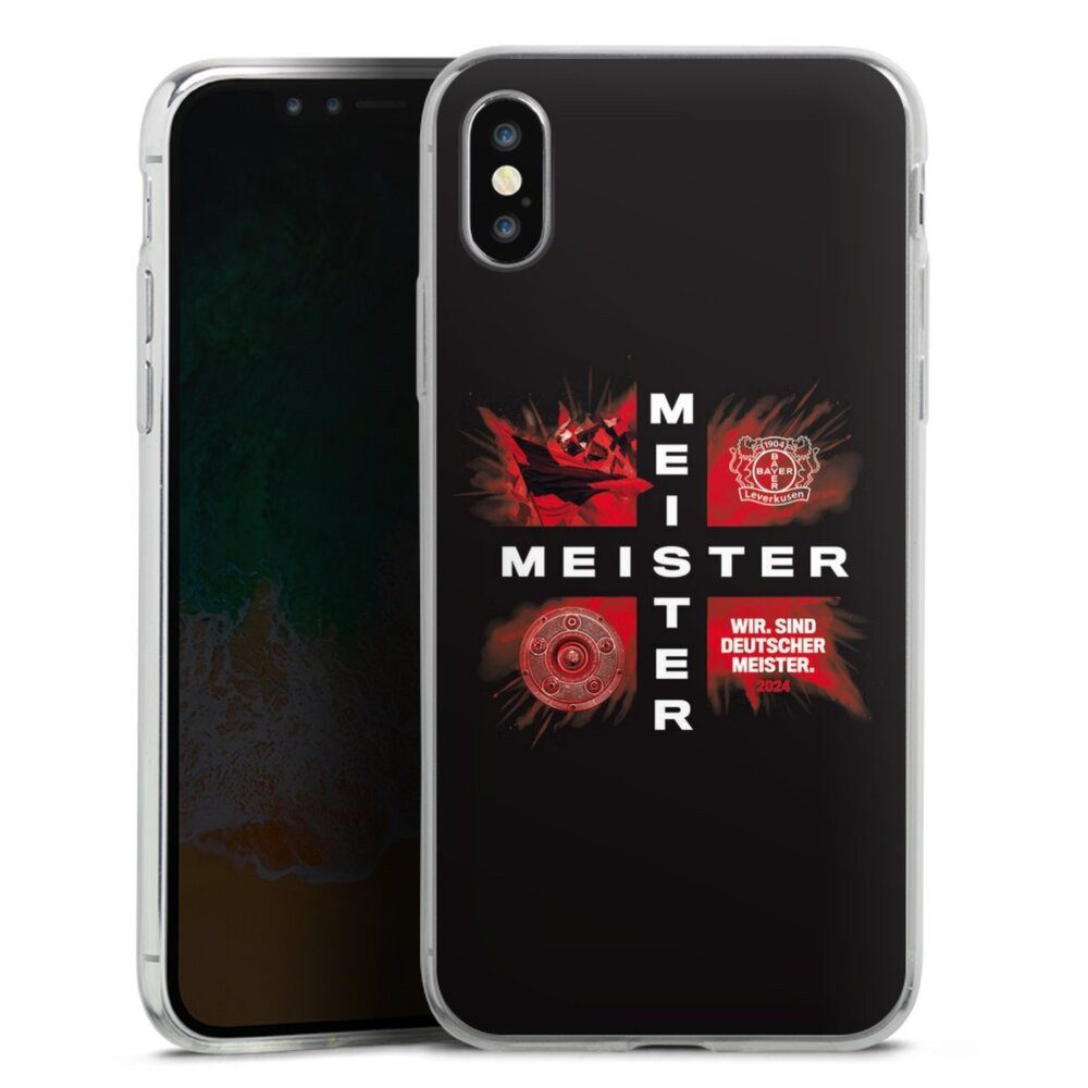 DeinDesign Handyhülle Bayer 04 Leverkusen Meister Offizielles Lizenzprodukt, Apple iPhone X Slim Case Silikon Hülle Ultra Dünn Schutzhülle