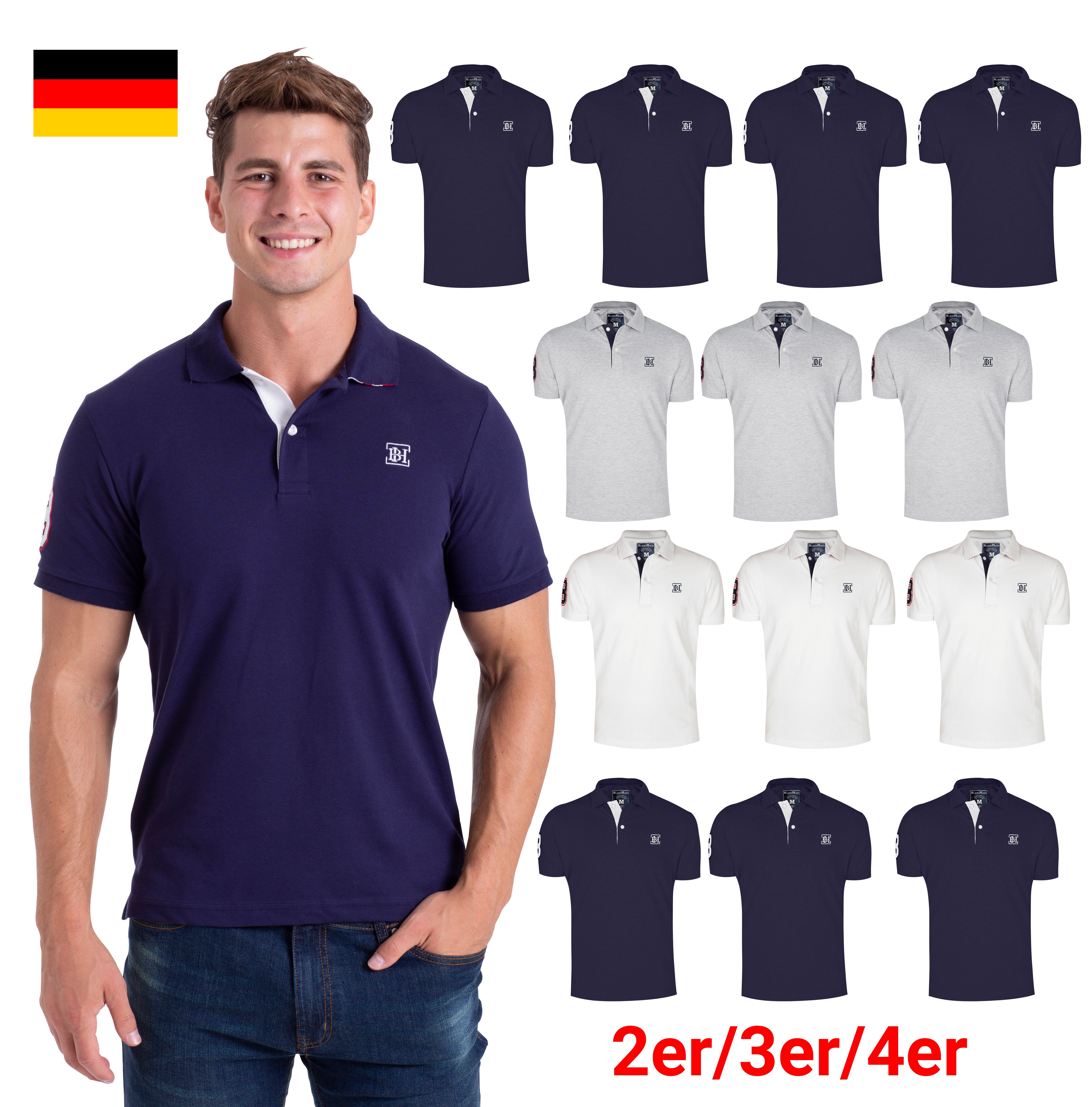 BlauerHafen Poloshirt »Herren Poloshirt Kurzarm Kontrast Kragen Entspannt Polo  Shirt Game Golf Sommer Casual Polo T-Shirt Size S M L XL XXL«