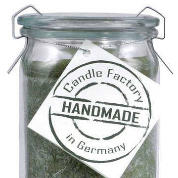 Landshop24 Duftkerze Candle-Factory Duftkerze aus Stearin im Weckglas Mini Jumbo (Duft: Zirbe), brennt bis zu 70h