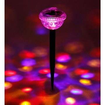 BURI LED Dekolicht Solar-Partylicht mit 4 bunten LEDs Partyleuchte Discokugel Partylampe
