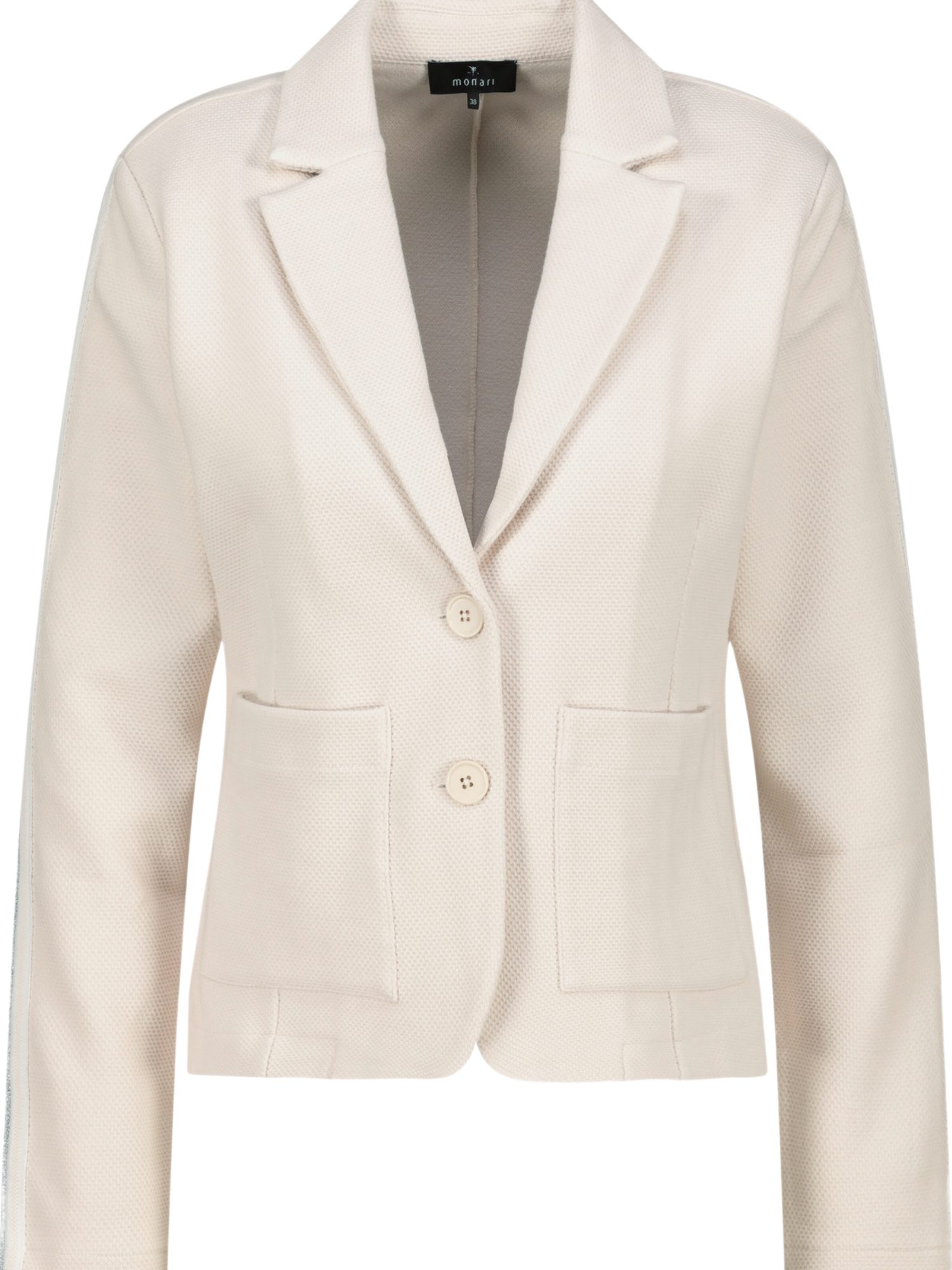Monari Jackenblazer natur,Business,Baumwolle,Unifarben,Reverskragen,Lang,Regular Fit