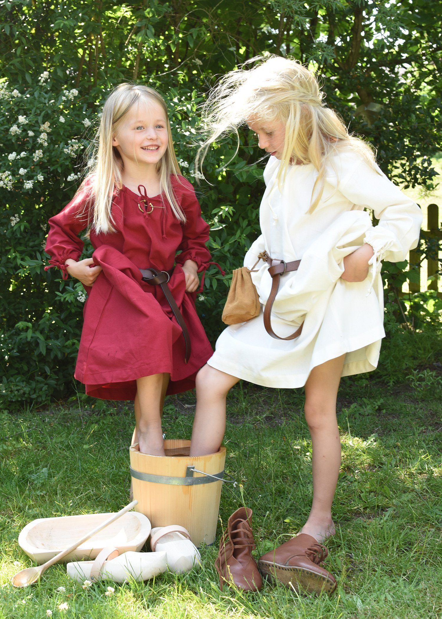 Battle Merchant Ritter-Kostüm Kinder Mittelalterkleid, Unterkleid Ana, natur