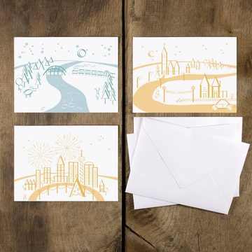 Bow & Hummingbird Grußkarte Grußkarte Buchstaben-Stadt (transparenter Umschlag)