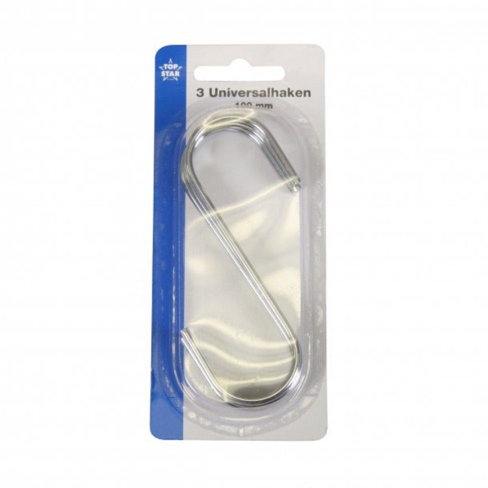 axentia Doppelhaken Universalhaken, 10 cm, 3 Stück verchromt 290479, (1-St)