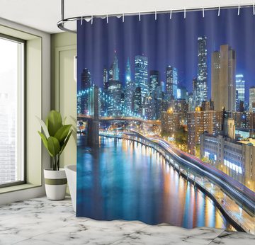 Abakuhaus Duschvorhang Moderner Digitaldruck mit 12 Haken auf Stoff Wasser Resistent Breite 175 cm, Höhe 180 cm, Stadt Ansicht von New York City